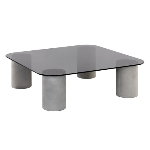 Sunpan Maude Square Smoked Black Glass Top Coffee Table 