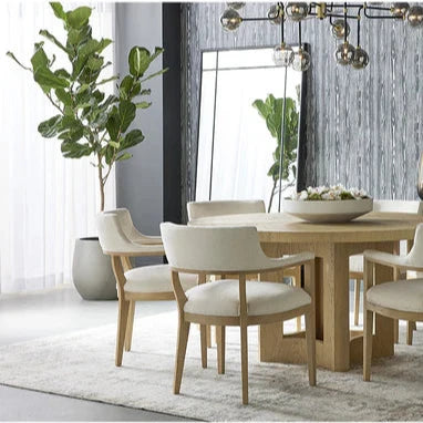 Sunpan Elma Mid Century Modern Round Wood Dining Table Set