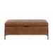 Sunpan Kael Tobacco Tan Faux Leather Storage Bench 