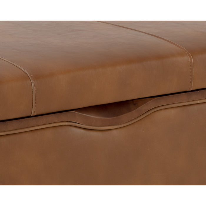 Sunpan Kael Tobacco Tan Faux Leather Storage Bench 