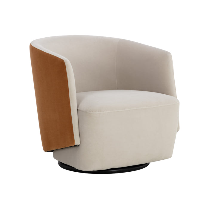 Sunpan Sarina Meg Taupe Swivel Lounge Chair 