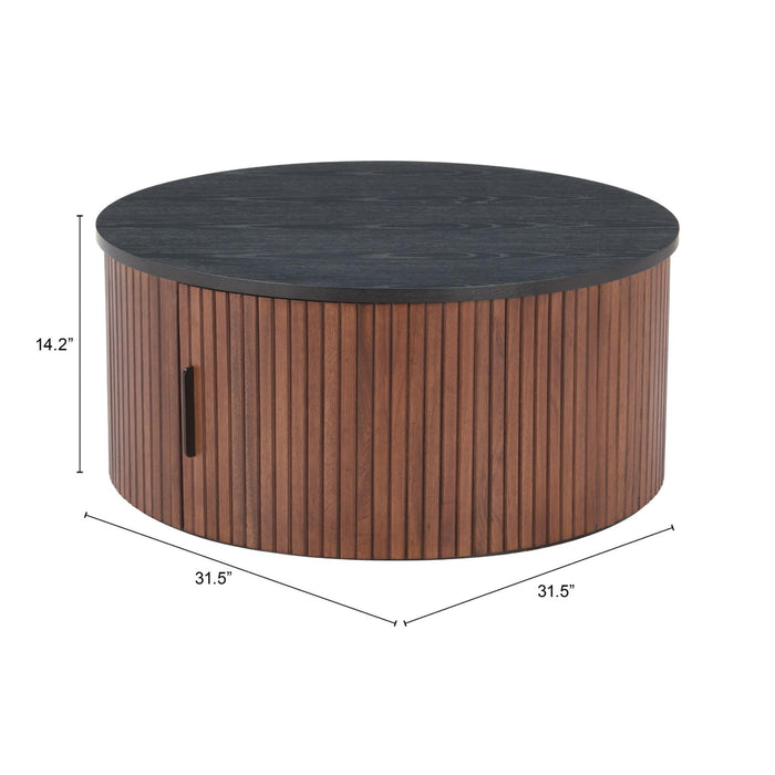 Zuo Nejaus Brown Round Coffee Table