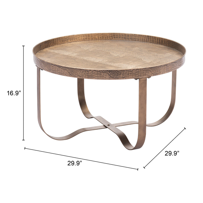 Zuo Vannes Round Gold Coffee Table