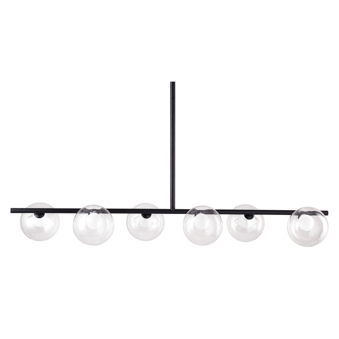 Zuo Keyoz Black Modern Ceiling Lamp with Clear Glass Shades