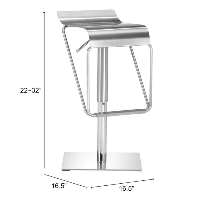 Zuo Dazzer Barstool Grey