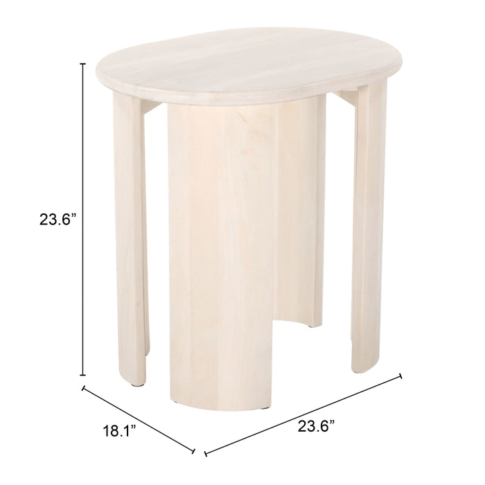 Zuo Risan Oval Wood Side Table