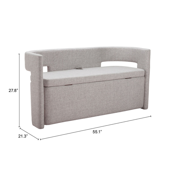 Zuo Papua Storage Bench Gray