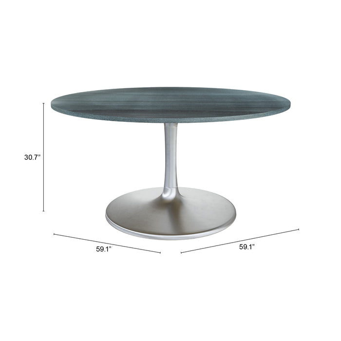 Zuo Metropolis Dining Table Gray & Silver