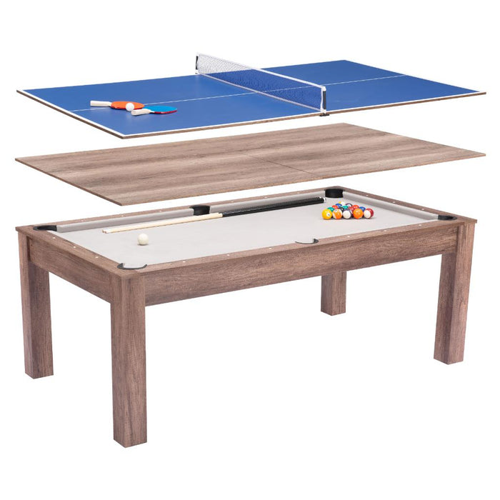 Bonker 3 in 1 Dining / Pool / Ping Pong Table Brown