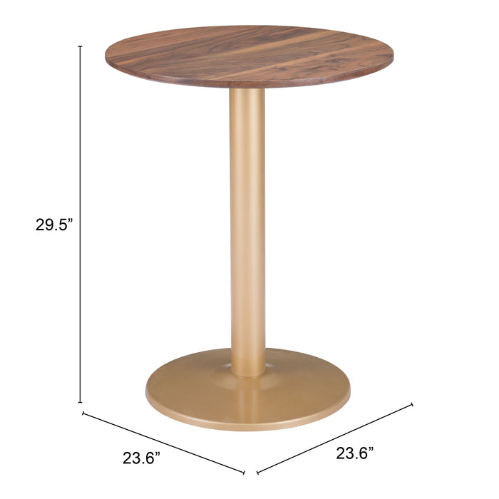 Zuo Alto Bistro Table Brown & Gold