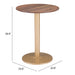 Zuo Alto Bistro Table Brown & Gold