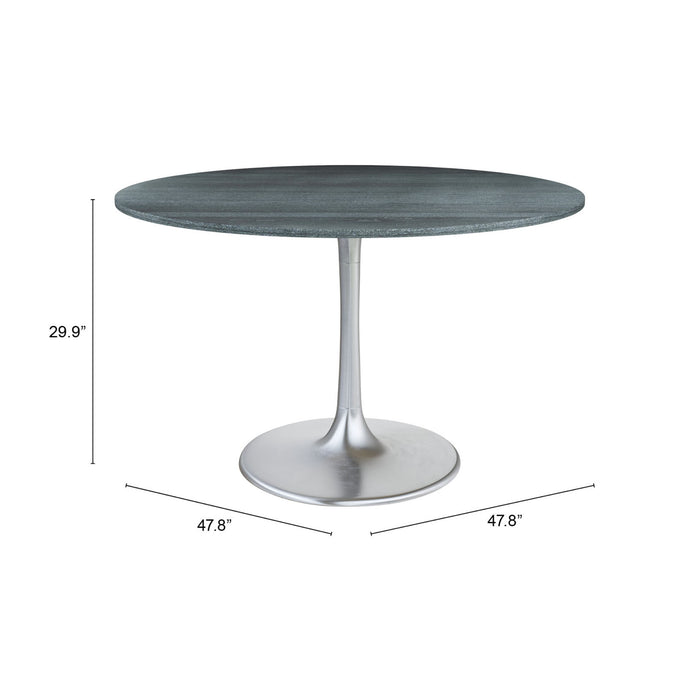 Zuo Metropolis Small  Dining Table Gray & Silver