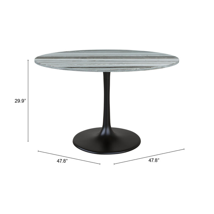 Zuo Central City Dining Table Gray & Black