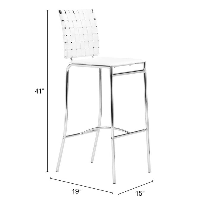 Zuo Criss Cross Barstool White