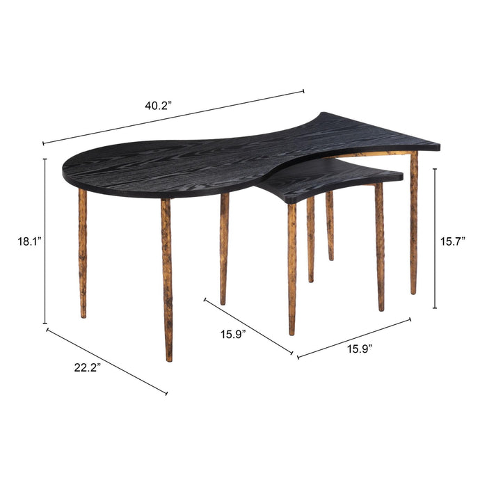 Zuo Norden Black Coffee Table Set