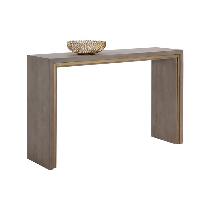 Sunpan Hilbert Grey Solid Acacia Wood Console Table 