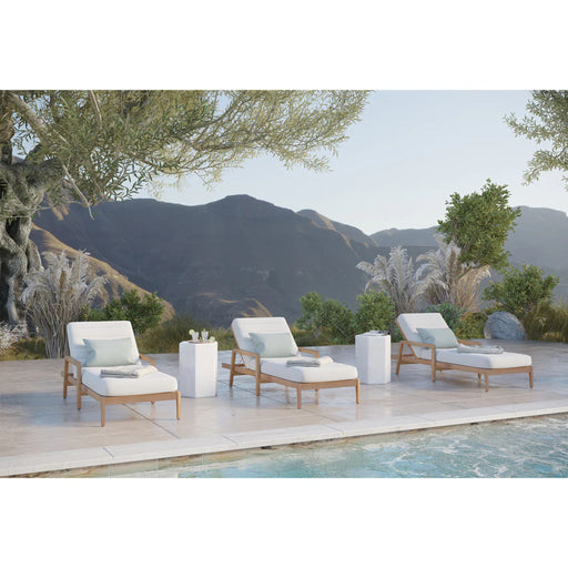 Sunpan Modern Spezza End Table and Noelle Lounger Outdoor Patio Set