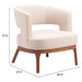 Zuo Modern Penryn White Accent Chair