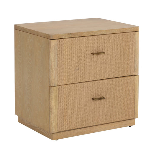 Sunpan Etienne Rectangular Paper Rope Drawer Wood Nightstand