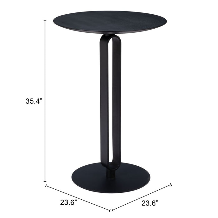 Zuo Derry Round Black Bar Table