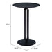 Zuo Derry Round Black Bar Table