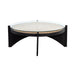 Sunpan Adora Round Glass Top Black Coffee Table