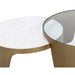 Sunpan Mysaria Round Glass and Marble Top Nesting Coffee Tables 