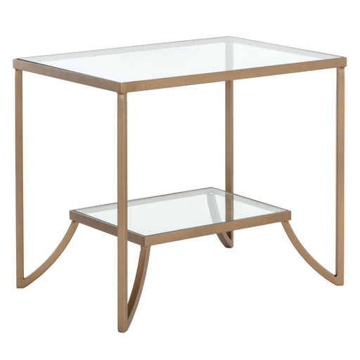 Sunpan Kessler Rectangular Clear Tempered Glass Top Side Table 