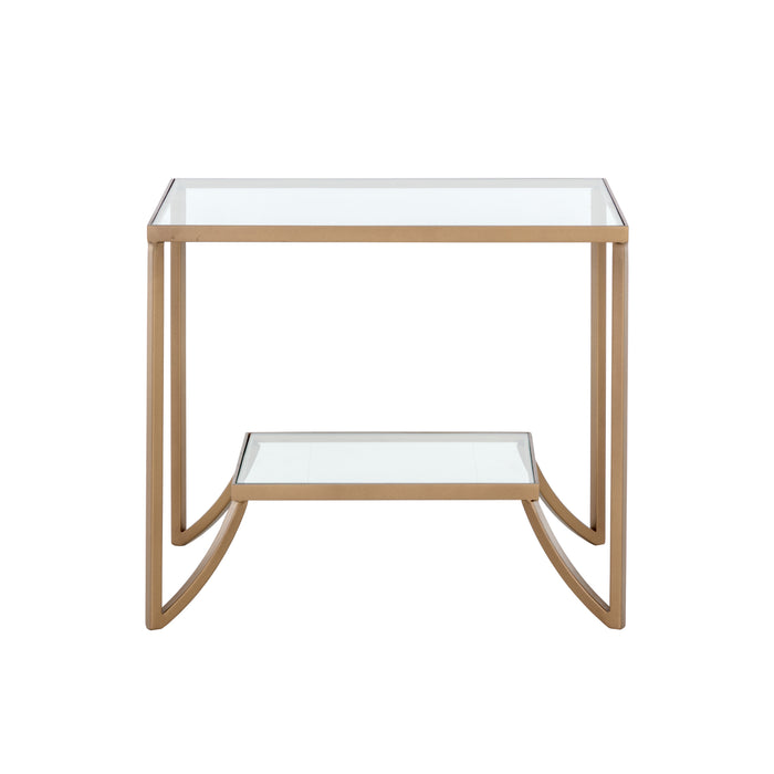 Sunpan Kessler Rectangular Clear Tempered Glass Top Side Table 