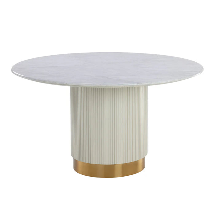 Sunpan Paloma White Marble Dining Table