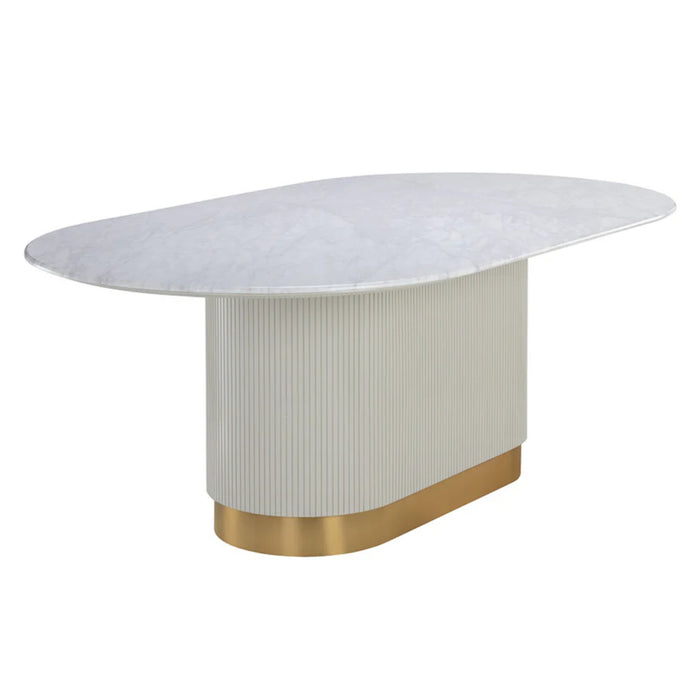 Sunpan Paloma Oval Marble Dining Table