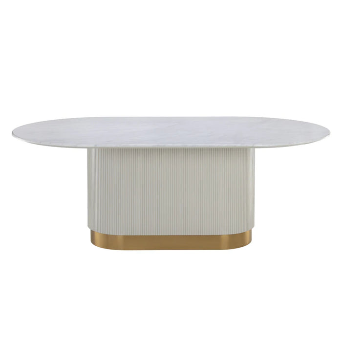 Sunpan Paloma Oval Marble Dining Table