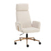 Sunpan Kalev White Fabric Adjustable Swivel Office Chair