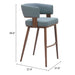 Zuo Poise Barstool Blue