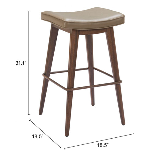 Zuo Divat Brown Barstool