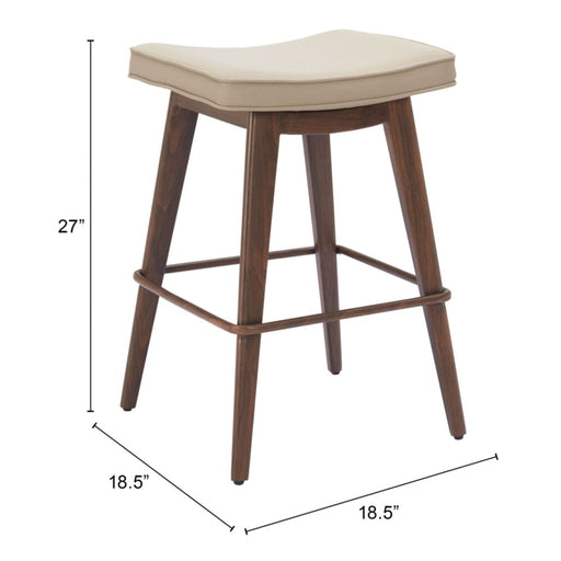 Zuo Divat Brown Counter Stool