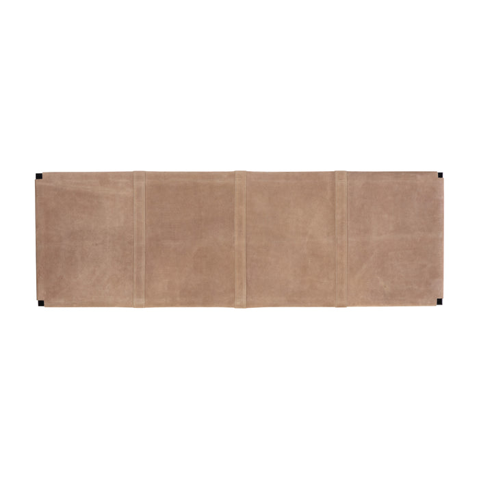 Sunpan Elon Brown Buffalo Leather Bench