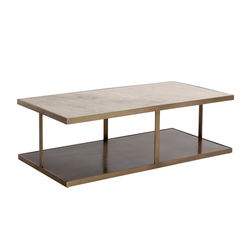 Sunpan Kamali Rectangular Solid Marble Top Coffee Table 