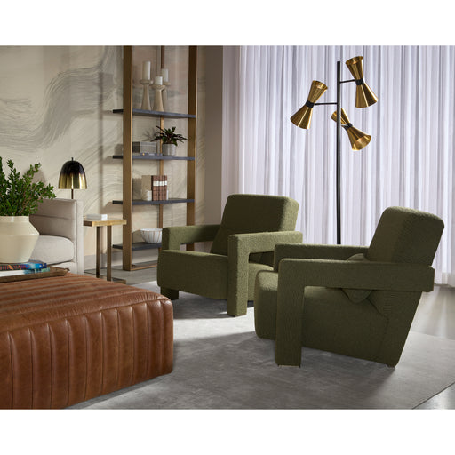 Sunpan Forester Fabric Mid Century Modern Lounge Chair