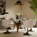 Sunpan Bijon Round White Luxury Marble Dining Table Set