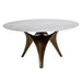 Sunpan Bijon Round White Luxury Marble Dining Table 