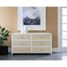 Sunapn Tierra Solid White Oak Wood Rattan Drawers Dresser 