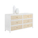 Sunapn Tierra Solid White Oak Wood Rattan Drawers Dresser 