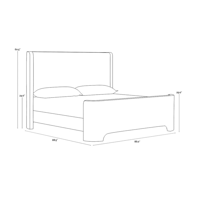 Sunpan Ives Modern King Bed Frame Copenhagen White CappuccinoSunpan Ives Minimal Modern Queen Size Bed Frame White Cappuccino