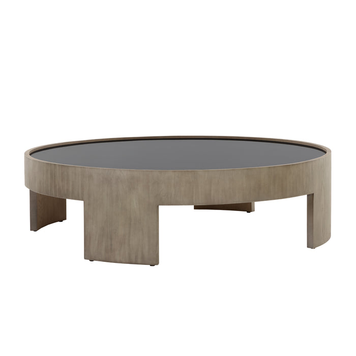 Sunpan Brunetto Sustainable Round Large Glass Top Coffee Table 