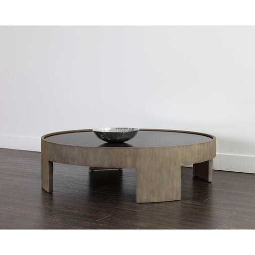 Sunpan Brunetto Sustainable Round Large Glass Top Coffee Table 