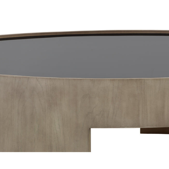 Sunpan Brunetto Sustainable Round Large Glass Top Coffee Table 