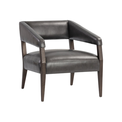Sunpan Carlyle Leather Mid Century Modern Lounge Chair