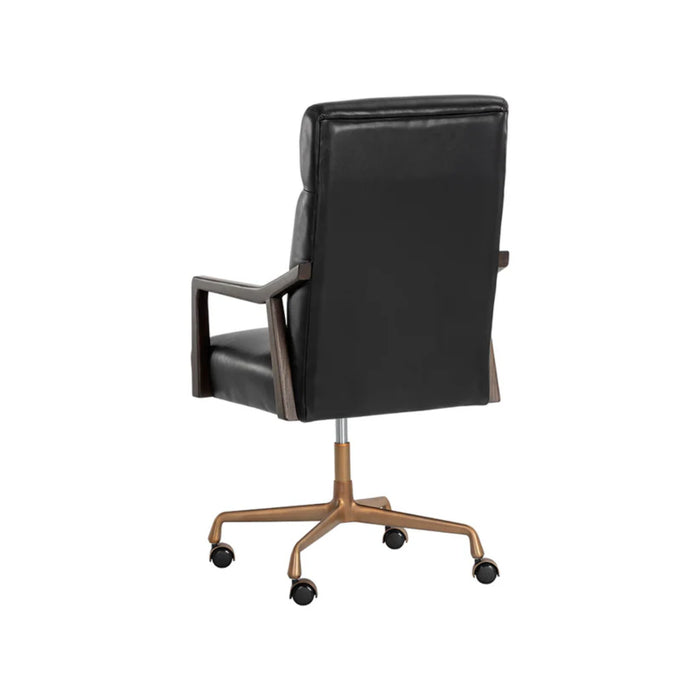 Sunpan Collin Bovine Leather Swivel Office Chair