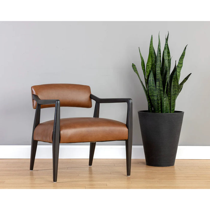 Sunpan Keagan Leather Modern Lounge Chair